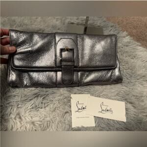 Silver Leather clutch